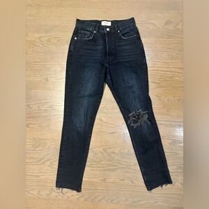 Free People We the Free Stella high-rise, button-fly, distressed skinny jeans 27